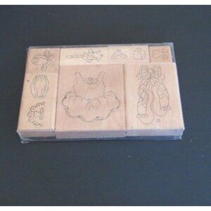 Ballerina Dancer Toe Shoes Tutu Mixed Rubber Stamps 9 pc